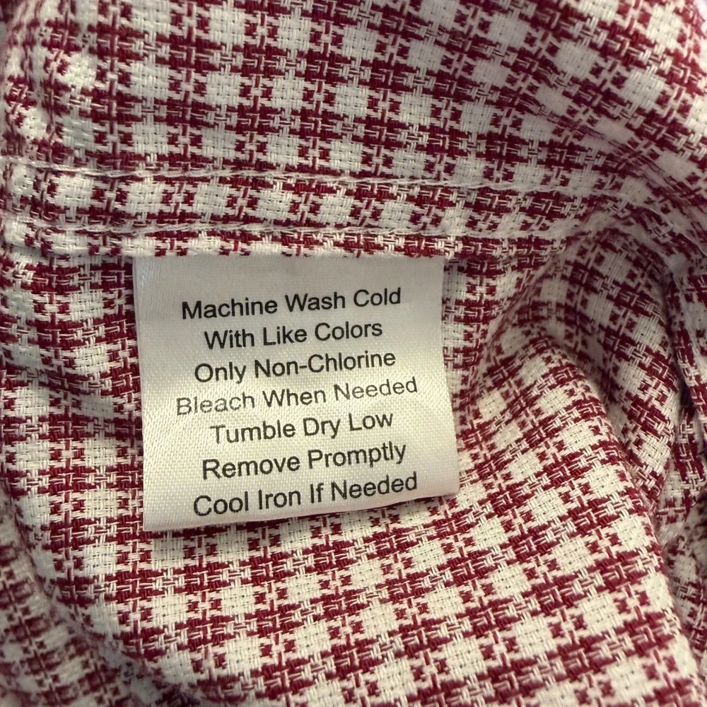 Pronto Uomo Mens XL Modern Fit Button‎ Down Shirt Red White Micro Check Stretch